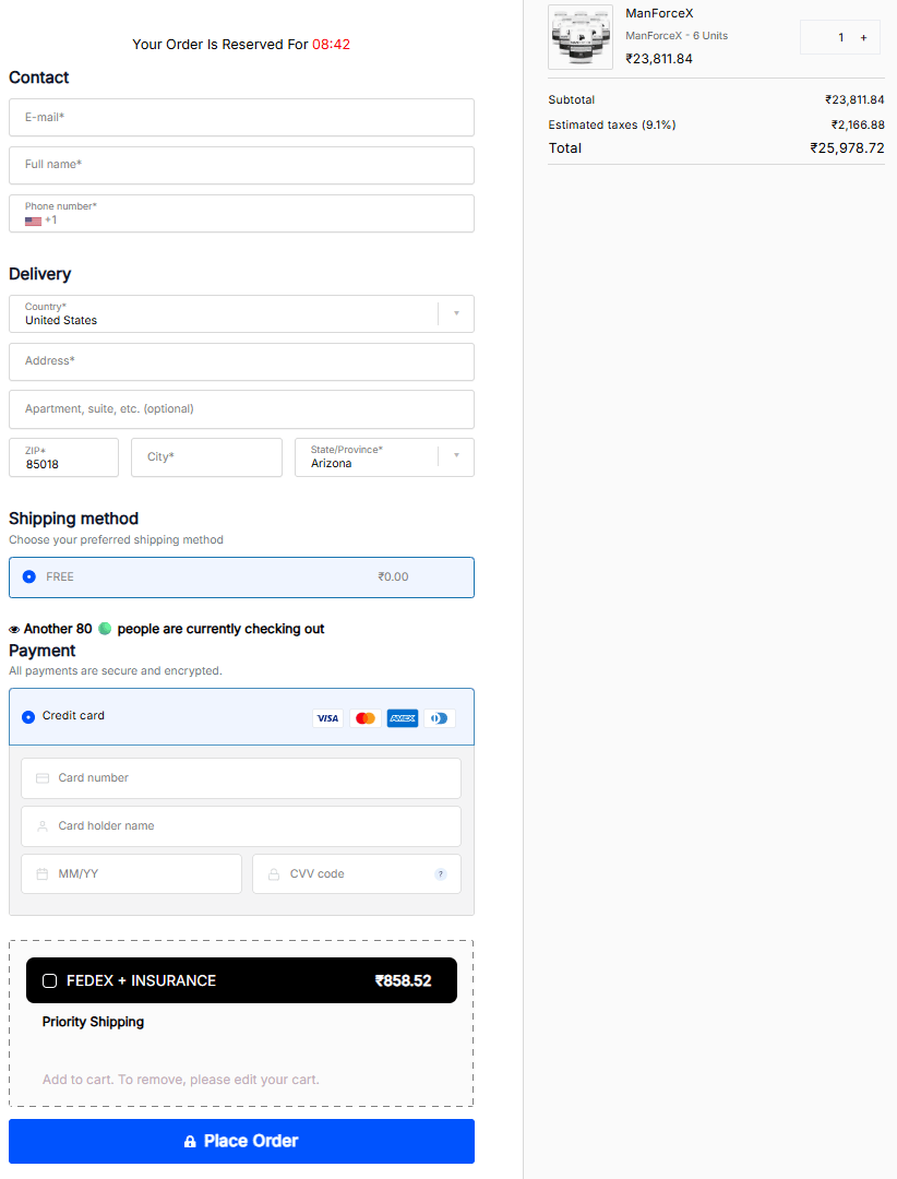 ManForceX order form